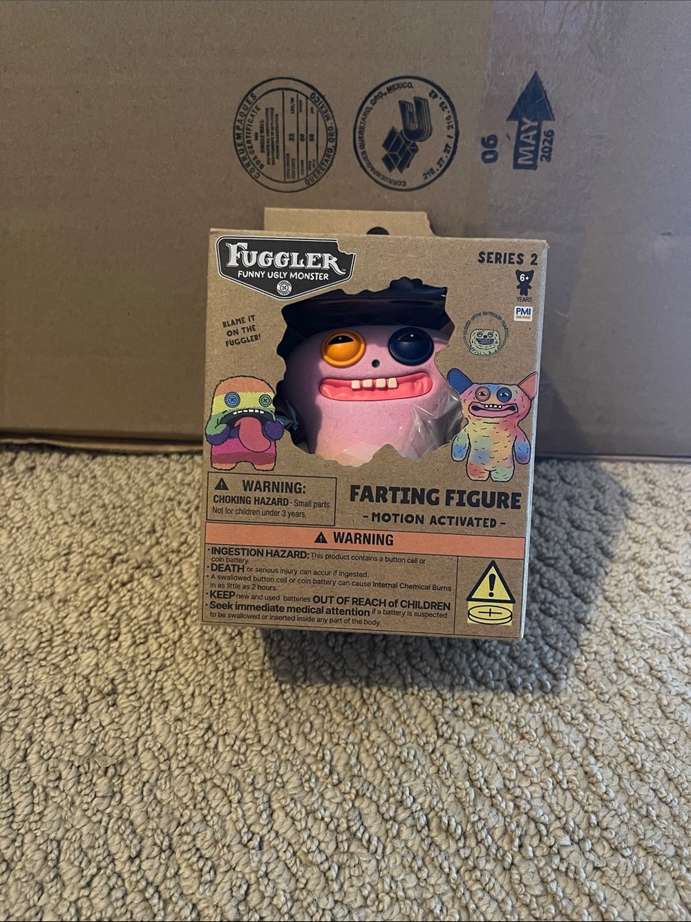 Fuggler Series 2 Pink Farting Figure - Motion Activated Kids Toy
